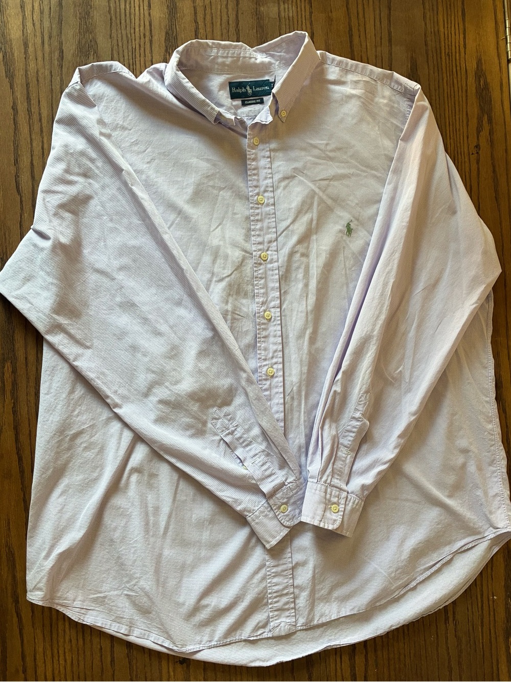 Ralph Lauren 2XLT Tall Long sleeve button up; purple/white; classic fit